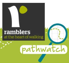 Find footpaths, report problems or sing their praises with the Ramblers footpath app. . Ramblers Logo and text, Pathwatch